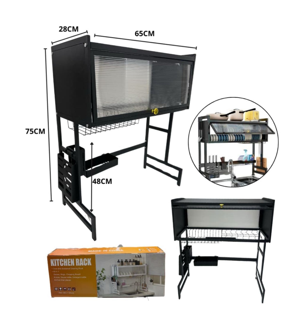 Escurridor de platos con almacenamiento