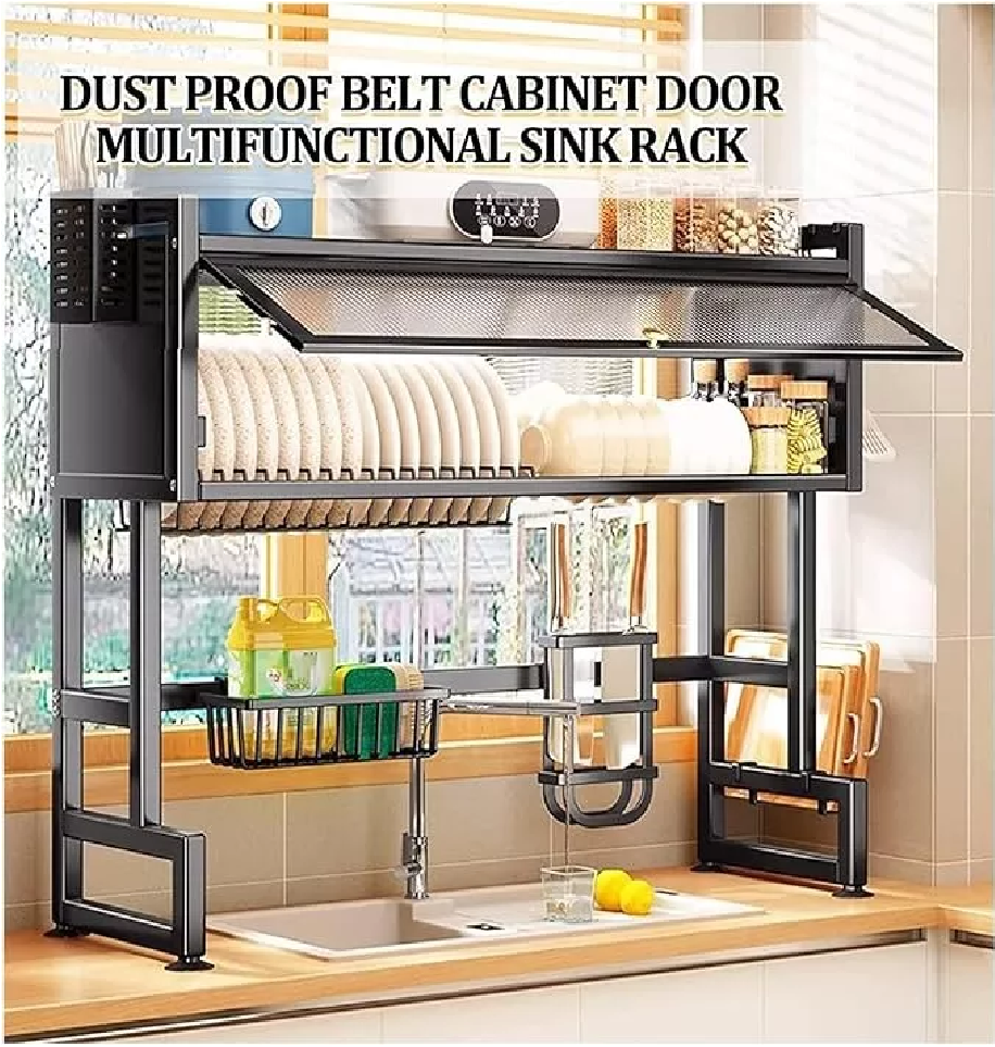 Escurridor de platos con almacenamiento