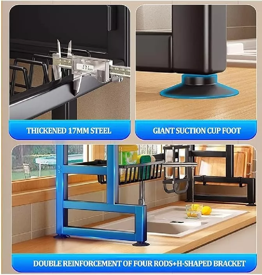 Escurridor de platos con almacenamiento