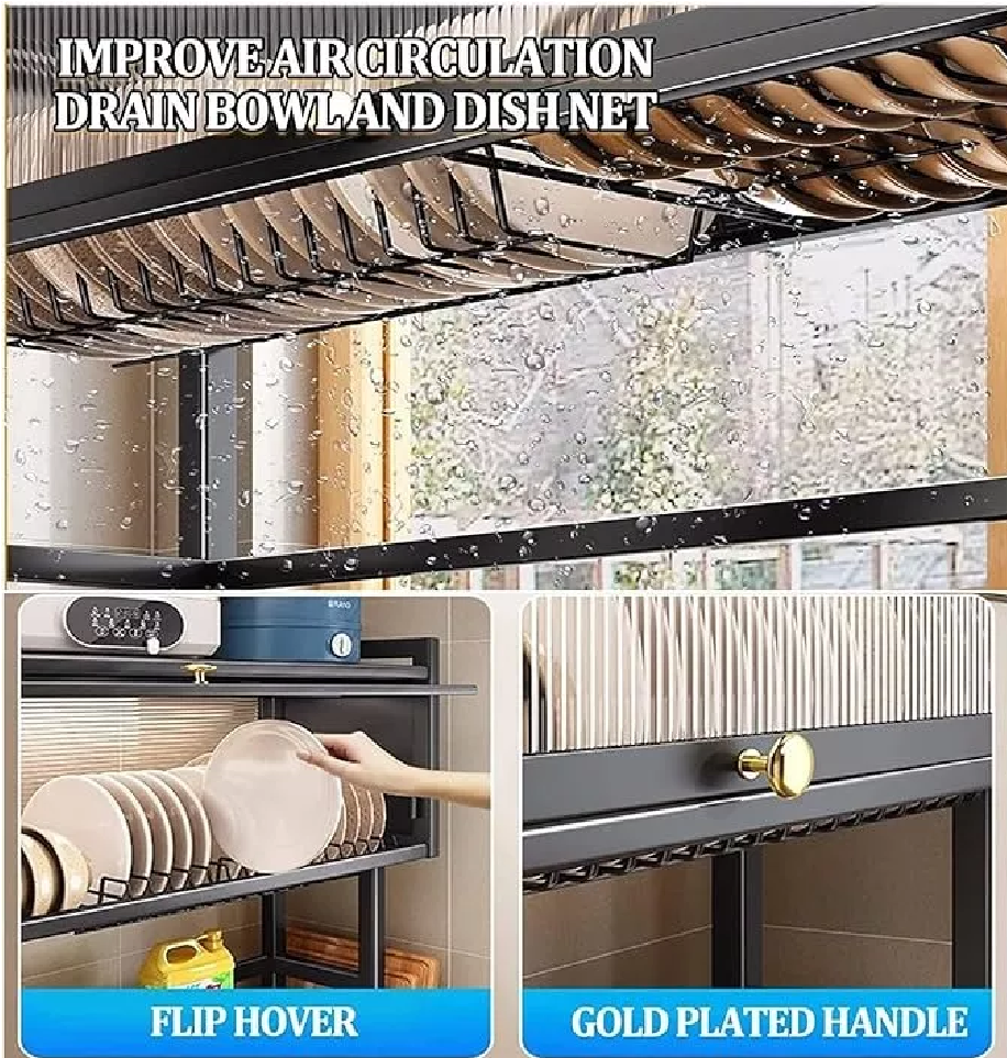 Escurridor de platos con almacenamiento